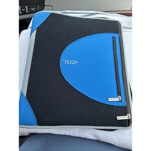 Five Star Mead 2‎ Inch Zipper Binder 3 Ring Binder Xpanz Black/Blue New No Tags